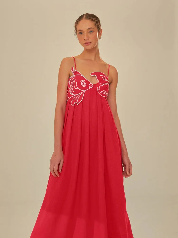 VESTIDO MAXI FISH